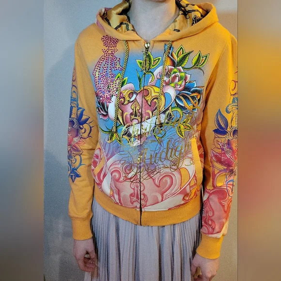 Christian Audigier Vintage Lined Hoodie - Never Worn, Without Tags, Perfect Cond - Picture 5 of 8